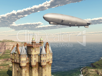 Schottisches Schloss und Zeppelin