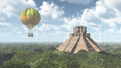 Maya Tempel und Fantasie Heißluftballon