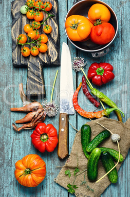 Set of summer vegetables