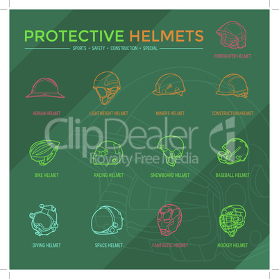 Sport, safety, construction and other special helmets