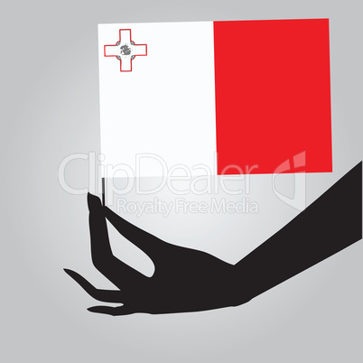 Hand with flag Malta