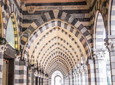 Via XX Settembre colonnade in Genoa HDR