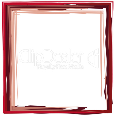 Rahmen Quadrat Pinsel Strich rot