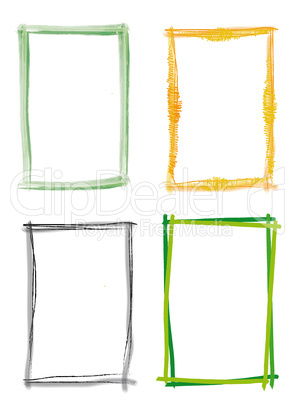 Rahmen Set Pinsel Strich grün