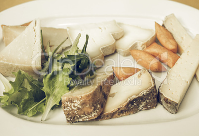 Cheese platter vintage desaturated