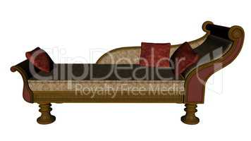 Meridienne, vintage sofa or bed - 3D render