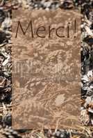 Vertical Autumn Card, Merci Means Thank You