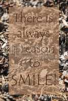 Vertical Autumn Card, Quote Always Reason To Smile