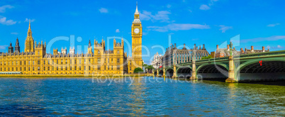 Westminster Bridge and Houses of Parliament in London HDR