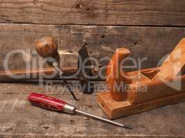 Old used wood worker tools