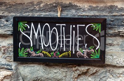 Smoothies available chalkboard sign