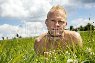 Man in the meadow