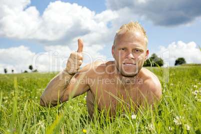 Man in the meadow