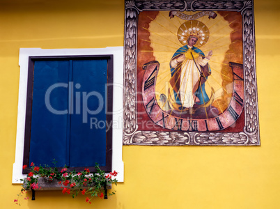 Window and Sun clock in Bavaria