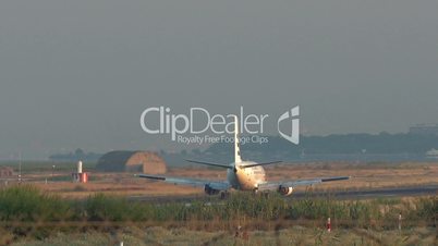 Plane on the landing strip