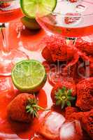 Romantic Mojito with strawberry