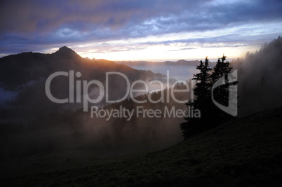 Abend an der Druesberghütte