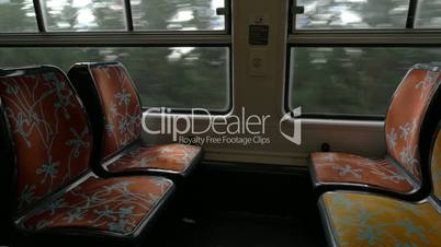 Empty seats in commuter train