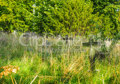 Tombs and crosses at goth cemetery HDR