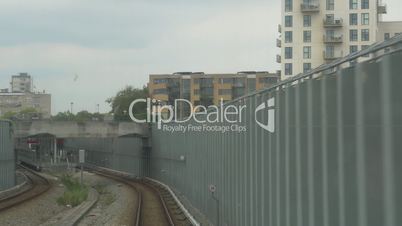 Train arriving to the city station