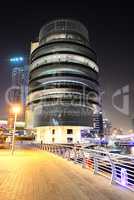 The night illumination of Dubai Marina, UAE