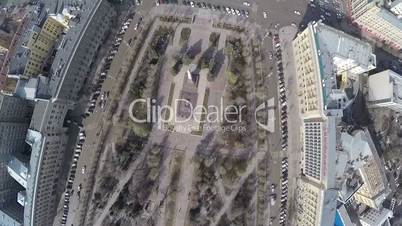 Car Traffic around Square of Fallen Fighters in Volgograd, Russi