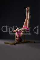 Image of tightrope walker training in studio