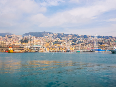 View of Genoa Italy from the sea HDR
