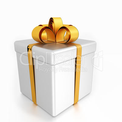 Gift box with bow, 3d-Illustration