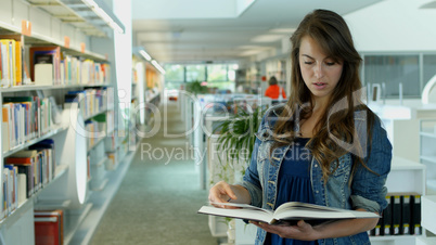 Eine junge Frau in der Bibliothek