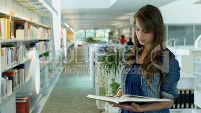 Eine junge Frau in der Bibliothek