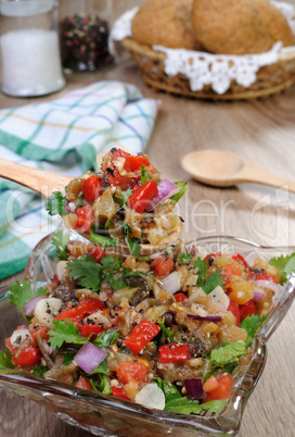 Eggplant salad with vegetables