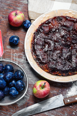 Tarte Tatin and plum