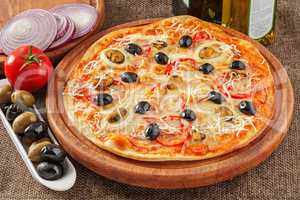 Pizza with seafood