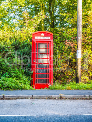 Red phone box in London HDR