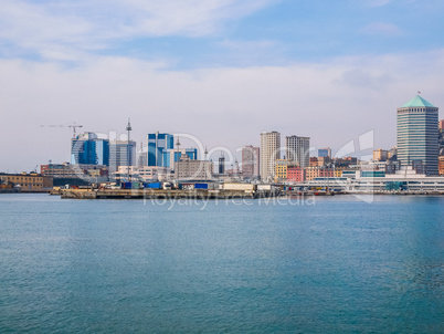 View of Genoa Italy from the sea HDR