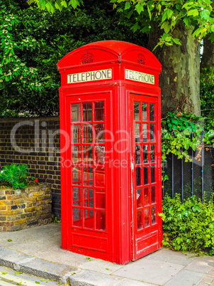 Red phone box in London HDR