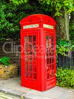 Red phone box in London HDR