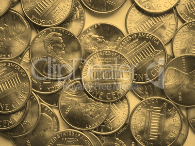 Dollar coins background - vintage