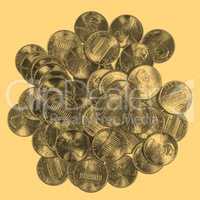 Dollar coins 1 cent wheat penny cent - vintage