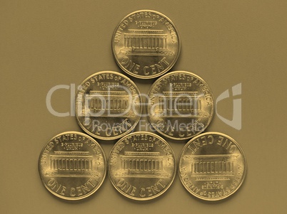 Dollar coin - 1 cent - vintage