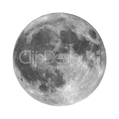 Full moon seen with telescope