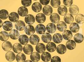 Dollar coins 1 cent wheat penny cent - vintage