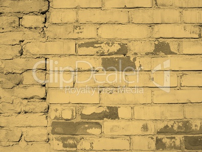 White brick wall sepia