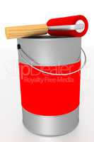 Paint roller with paint bucket