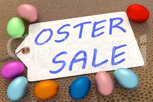 Easter eggs with sign and inscription, OSTER SALE