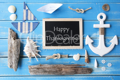 Nautic Chalkboard And Text Happy Thanksgiving