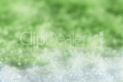 Green Christmas Background With Snow