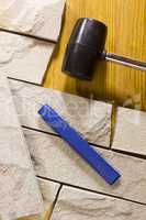 Rubber mallet and chisel