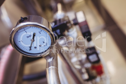 High angle view of pressure gauge